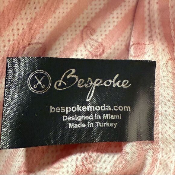 Bespoke Striped & paisley Men's Cotton Shirt contrast cuff size L button up - Picture 11 of 12